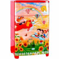 Комод детский 4 секции Полет широкий красный 50014 /1шт/Арз Комод детский 4 секции Полет широкий красный 50014 /1шт/Арз