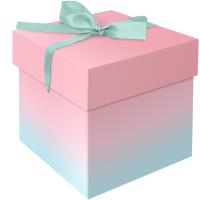 Коробка складная подарочная "Duotone. Mint-Pink gradient" (15*15*15см) с лентой MESHU /Рельеф Коробка складная подарочная "Duotone. Mint-Pink gradient" (15*15*15см) с лентой MESHU /Рельеф