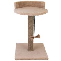 Когтеточка ЦАП-ЦАРАП столбик с лежанкой средняя мех, джут 35*35*55см бежевая/81052д-беж/Дарэлл Когтеточка ЦАП-ЦАРАП столбик с лежанкой средняя мех, джут 35*35*55см бежевая/81052д-беж/Дарэлл