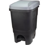Бак д/мусора 60л серый с педалью на колесах М2398 Бак д/мусора 60л серый с педалью на колесах М2398