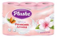 Туалетная бумага 3 слоя "Plushe Premium Aroma" 6рулонов*15м Almond & milk Туалетная бумага 3 слоя "Plushe Premium Aroma" 6рулонов*15м Almond & milk