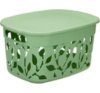 Коробка для хранения ФЛОРА 5,5л мята с крышкой М2362 Коробка для хранения ФЛОРА 5,5л мята с крышкой М2362