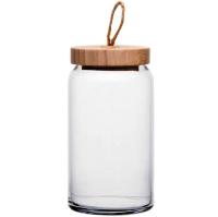 Банка стеклянная 1130мл с бамбук крышкой ВУДИ /43593SLB  Банка стеклянная 1130мл с бамбук крышкой ВУДИ /43593SLB