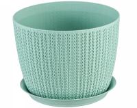 Кашпо ВЯЗАНИЕ 2,8л фисташковый М3121 Кашпо ВЯЗАНИЕ 2,8л фисташковый М3121