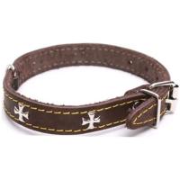 Ошейник кожа 20мм 1слойный c украшением 38-40см/40601 Ошейник кожа 20мм 1слойный c украшением 38-40см/40601