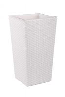 Кашпо Ротанг 28,5*27*52см белый со вставкой/М6826 Кашпо Ротанг 28,5*27*52см белый со вставкой/М6826