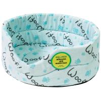 Лежанка овальная стеганая поролоновая хлопок Лапки МИКС 52*46*20см/DONBARON Лежанка овальная стеганая поролоновая хлопок Лапки МИКС 52*46*20см/DONBARON