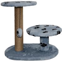 Когтеточка с двумя полками круг джут серый с игрушкой 37*57*55см/DONBARON Когтеточка с двумя полками круг джут серый с игрушкой 37*57*55см/DONBARON