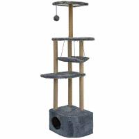 Когтеточка Комплекс Башня угловая с гамаком джут 48*48*h171см дымчатый/8370дым/Дарэлл Когтеточка Комплекс Башня угловая с гамаком джут 48*48*h171см дымчатый/8370дым/Дарэлл
