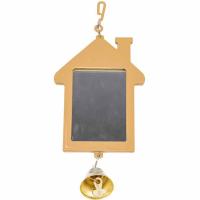 Игрушка д/птиц Избушка с колокольчиком 50*70мм бежевое/Дарэлл