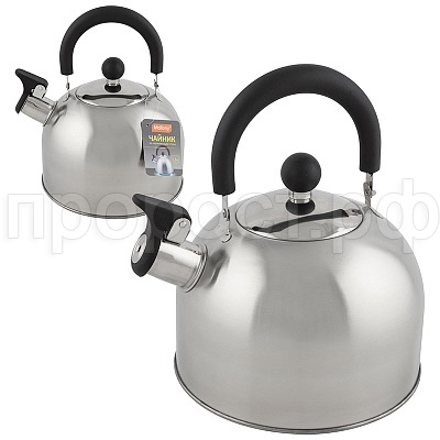 Чайник 2,3л MAL-039- нерж.сталь, со свистком, капс.дно/6шт/985605 Чайник 2,3л MAL-039- нерж.сталь, со свистком, капс.дно/6шт/985605