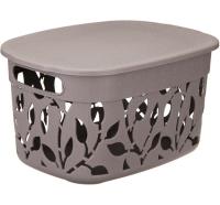 Коробка д/хранения ФЛОРА 5,5л французский серый с крышкой М2362 /15шт/М-пласт  Коробка д/хранения ФЛОРА 5,5л французский серый с крышкой М2362 /15шт/М-пласт