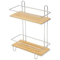 Полка д/ванной подвесная 2-х ярусная 26*11,5*34см BAMBOO-03 101245