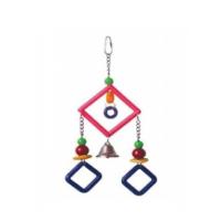 Жердочка для птиц с зеркалом и бусинами  Жердочка для птиц с зеркалом и бусинами