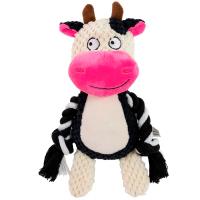 Игрушка с Буренка с пищалкой кантик бело-черная текстиль 24х10х6см/Ти121/Евро