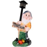 Гном с фонарем и табличкой привет Н-52см 169417 Гном с фонарем и табличкой привет Н-52см 169417