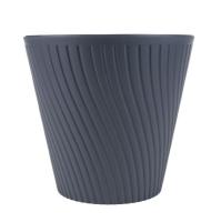 Кашпо Луи 1,2л антрацит с вставкой+дренаж /30шт/ЭД