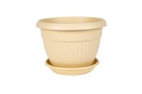 Цветочный горшок Флора 2,6л бежевый с поддоном 5PL0268