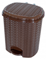 Ведро 11л для мусора Вязание педальное шоколадный  Ведро 11л для мусора Вязание педальное шоколадный