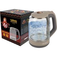 Чайник электр. 1,8л МАТРЕНА стекло МА-006 бежевый   Чайник электр. 1,8л МАТРЕНА стекло МА-006 бежевый