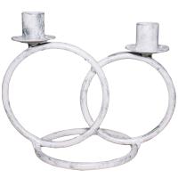 ДЕКОР Подсвечник Кольцо 2 свечи бел серебро РЗДИ/1шт ДЕКОР Подсвечник Кольцо 2 свечи бел серебро РЗДИ/1шт