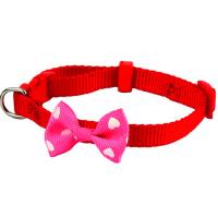 Ошейник нейлон 10мм с пряжкой-защелкой бантом 20-30см красный/00210019-02/Каскад