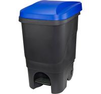 Бак д/мусора 60л синий с педалью на колесах М2398 Бак д/мусора 60л синий с педалью на колесах М2398