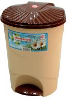 Контейнер 12л для мусора с педалью бежевый Контейнер 12л для мусора с педалью бежевый