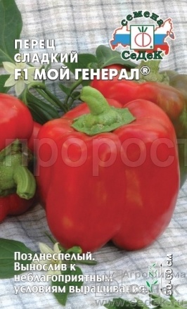 Перец сладкий Мой Генерал F1 0,1г  Перец сладкий Мой Генерал F1 0,1г