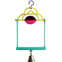 Игрушка Качели с колокольчиком и вертушкой для птиц 11*15см АВ102  Игрушка Качели с колокольчиком и вертушкой для птиц 11*15см АВ102