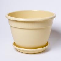 Цветочный горшок Антик 4,9л кремовый с поддоном 5PL0233