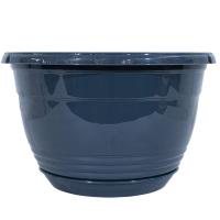 Цветочный горшок Глория 5,6л антрацит с прикрепленным поддоном