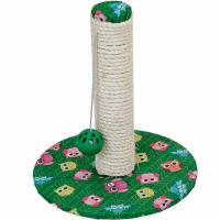 Когтеточка ЭКО Столбик MODI с шариком сизаль,ткань,пвх 29*29*32см зеленая/81985/Дарэленд