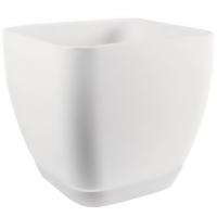 Кашпо 4,85л белый с под. (пласт+слюда) 102/20-1 /8шт/Mehrni