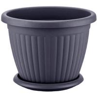 Кашпо Кемер 19л антрацит с под. /10шт/ЭД Кашпо Кемер 19л антрацит с под. /10шт/ЭД