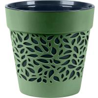 Кашпо Блоссом 8,3л оливковый-антрацит с вставкой КШ-0508 /6шт/ПП