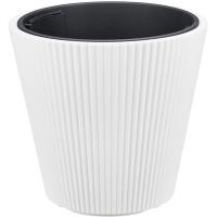 Кашпо СТРИП 390*370мм 30л белый с вставкой М3413