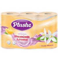 Туалетная бумага 3 слоя "Plushe Premium Aroma" 6рулонов*15м Orange Blossom Туалетная бумага 3 слоя "Plushe Premium Aroma" 6рулонов*15м Orange Blossom
