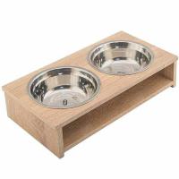 Миска двойная ламинат д/кошек 0,5л Дуб  36*18,5*h10см/87946/Дарэлл Миска двойная ламинат д/кошек 0,5л Дуб  36*18,5*h10см/87946/Дарэлл