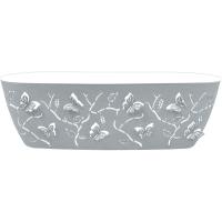 Балконный ящик 47см Бабочки овальный серый шторм РТ4016