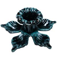 ДЕКОР Подсвечник Цветок антик зеленый РЗДИ/1шт