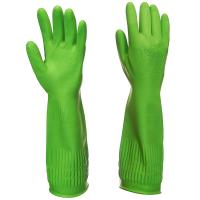 Перчатки хозяйственные латексные опудренные XL удлиненный манжет зеленый 87319 /12шт/ Перчатки хозяйственные латексные опудренные XL удлиненный манжет зеленый 87319 /12шт/
