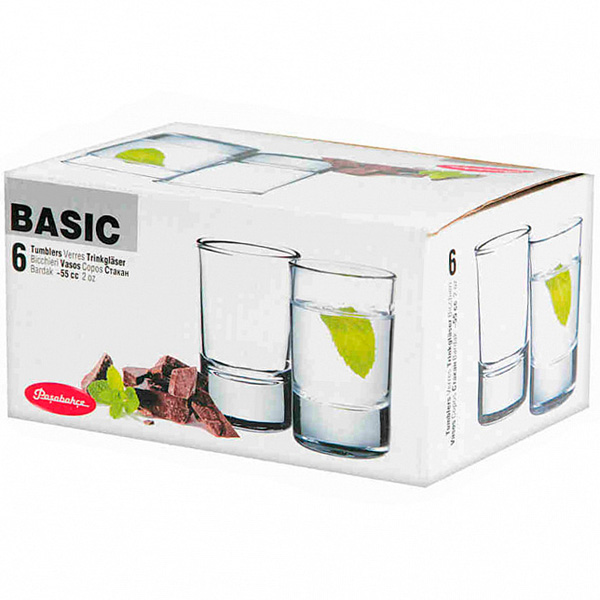 Набор стопок БЕЙЗИК 6 шт. 55 мл 52837B Набор стопок БЕЙЗИК 6 шт. 55 мл 52837B