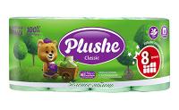 Туалетная бумага 2 слоя "Plushe Classic" 8рулонов*18м зеленое яблоко 9906
