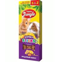 Лакомство  для крупных грызунов Палочки медовый микс Хэппи Джангл 180гр Лакомство  для крупных грызунов Палочки медовый микс Хэппи Джангл 180гр