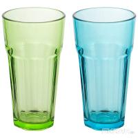 Стакан стеклянный 355мл бирюзовый/зеленый 