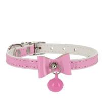 Ошейник синтетик 10мм двойной прошитый с бантом и бубенчиком розовый 30см/00210107-12 Ошейник синтетик 10мм двойной прошитый с бантом и бубенчиком розовый 30см/00210107-12