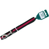 Поводок капрон 20мм*3м черный с красной полосой  DONBARON