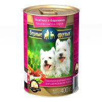 Корм для собак Верные друзья 415гр ПАШТЕТ для щенков телятина/баранина