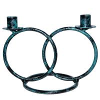 ДЕКОР Подсвечник Кольцо 2 свечи антик зеленый РЗДИ/1шт ДЕКОР Подсвечник Кольцо 2 свечи антик зеленый РЗДИ/1шт